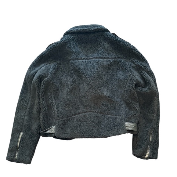 Polo Ralph Lauren Moto Jacket Women's Fleece Sherpa Biker Black - Picture 2 of 9